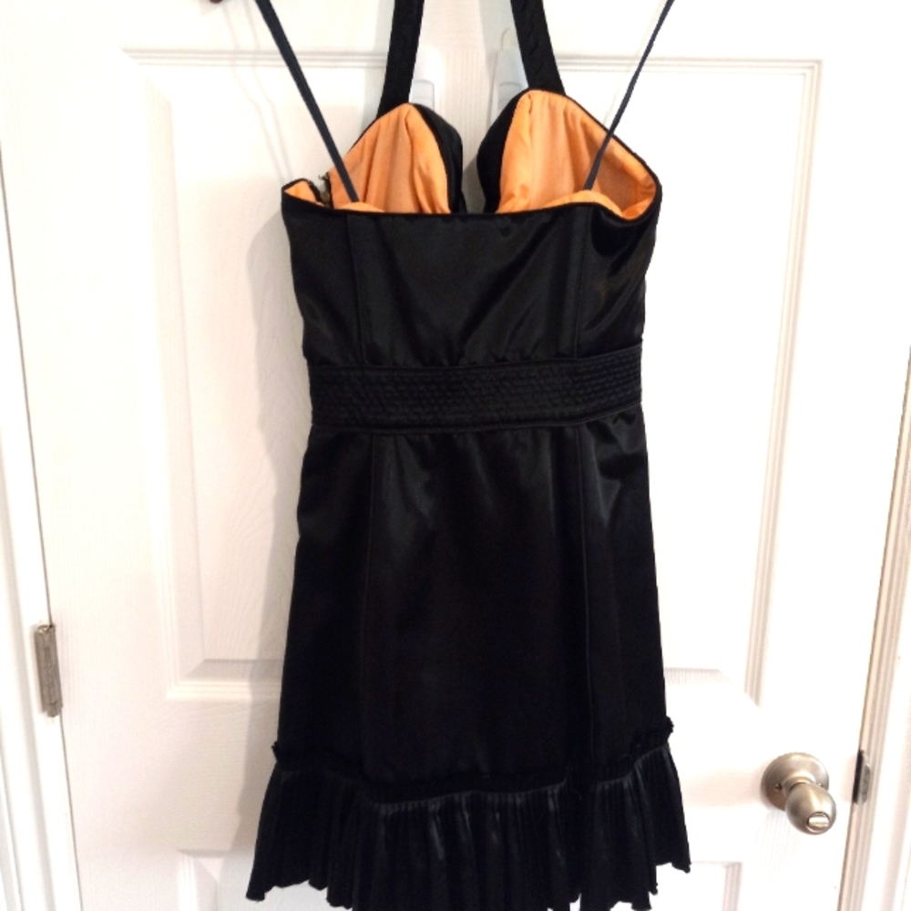 Marc Jacobs Black Satin Mini Halter Dress | 8 - Picture 7 of 16